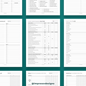 Epic Cleaning Bundle Household Printable PDF Planner 18 Designs, 54 Pages, 3 Sizes Per Design PDF Chore Chart A4, A5, Letter image 6