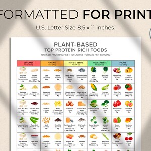 Plant Based Protein Chart, Top Protein Rich Foods, Keto Diet Meal ...