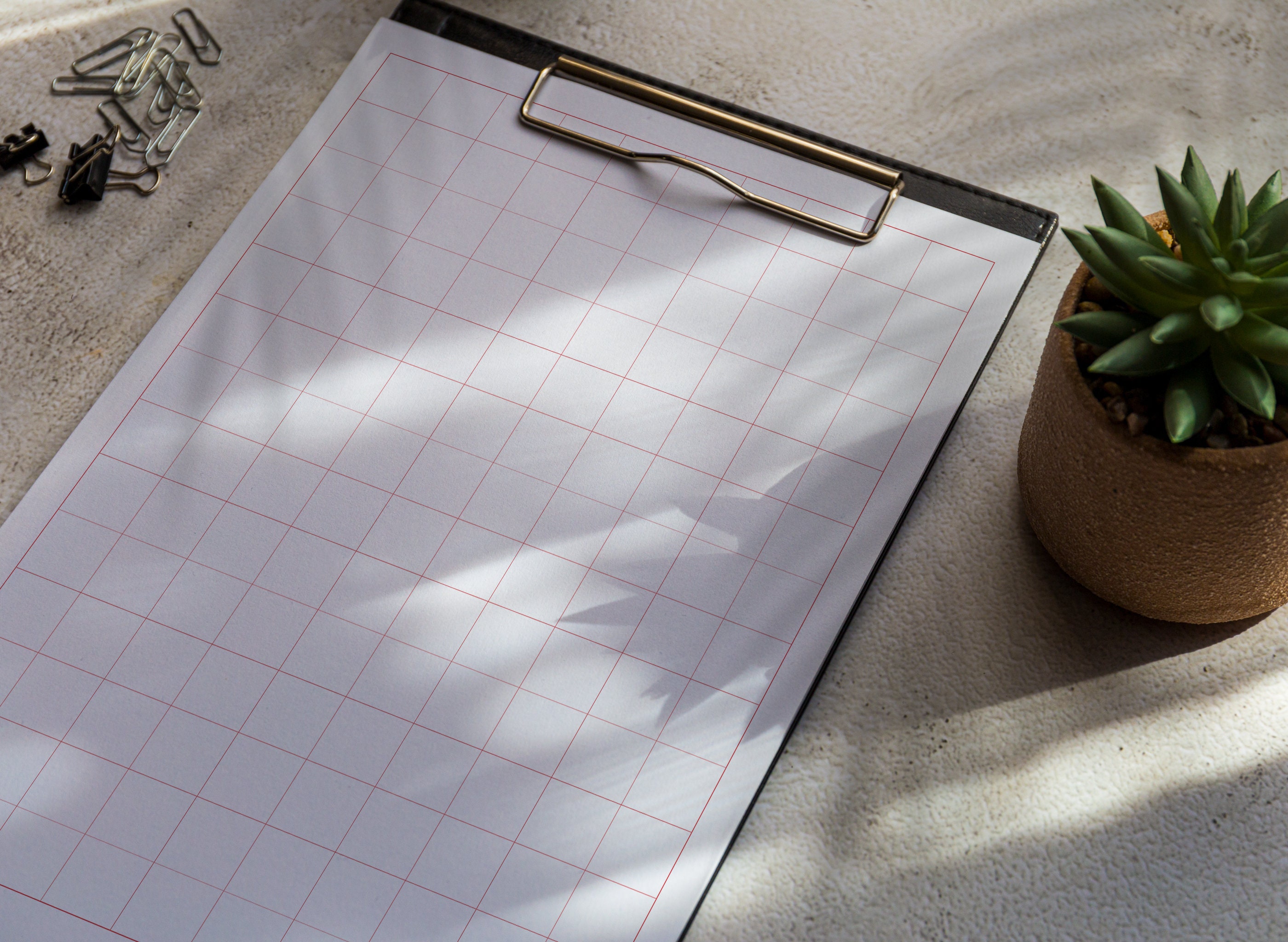 Printable Grid Paper, 3/4 Red Grid, Version 2.0 Instant Download, Minimalist Productivity PDF ...