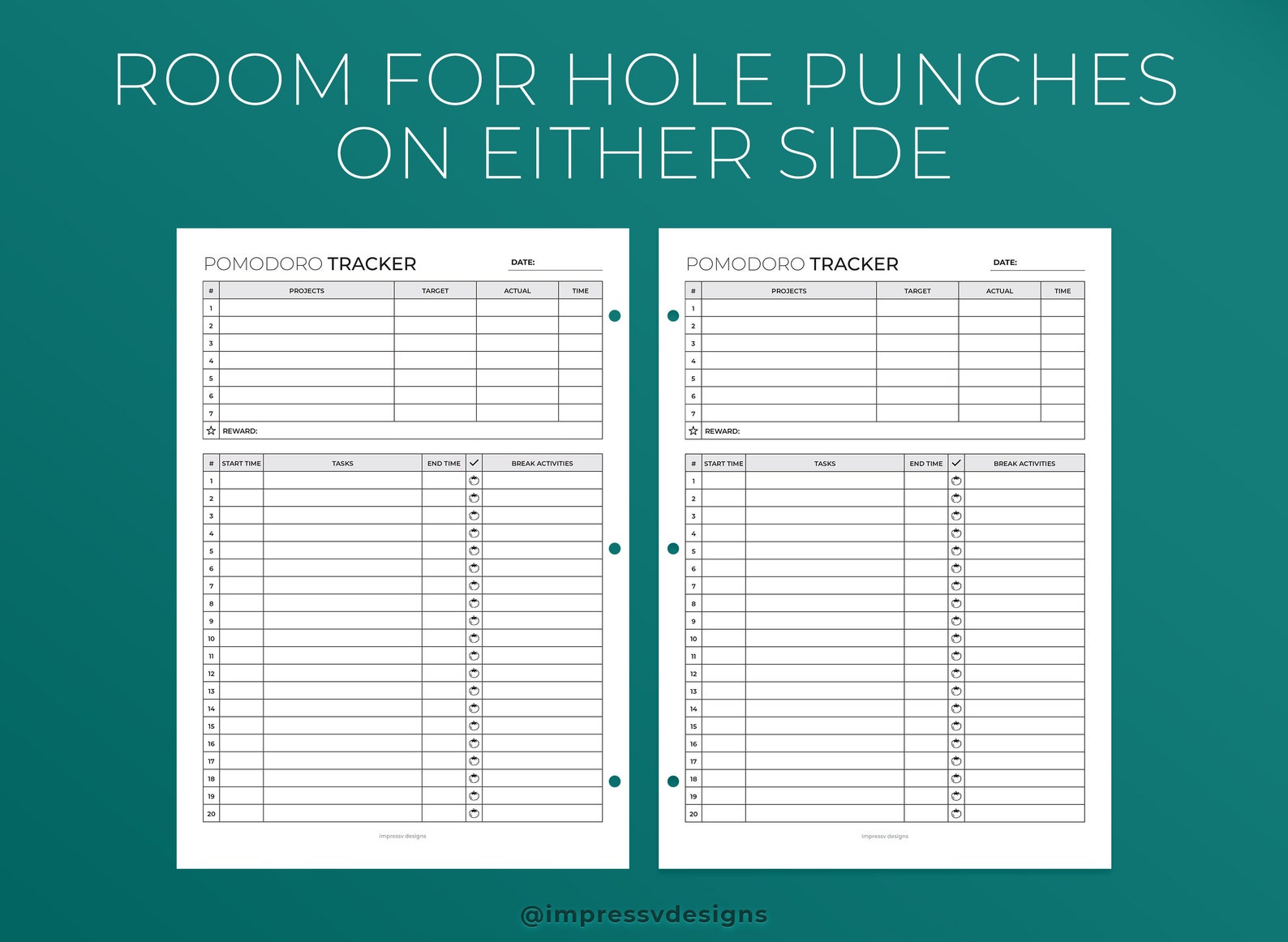 Pomodoro Tracker Fillable &amp; Printable Pomodoro Planner Pomodoro Log ...