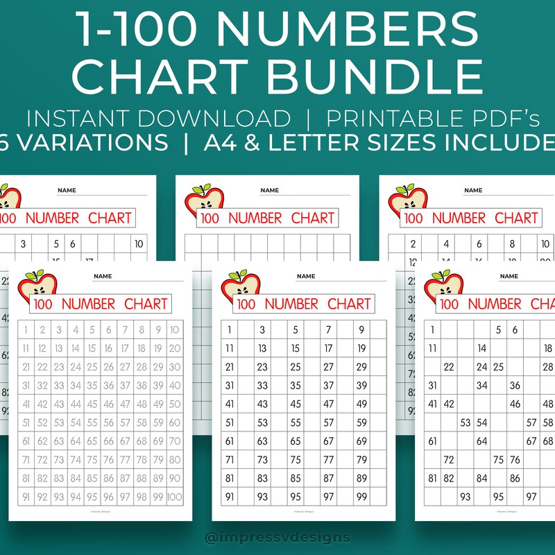1 100 Number Grid Etsy de 1 100 number grid etsy de