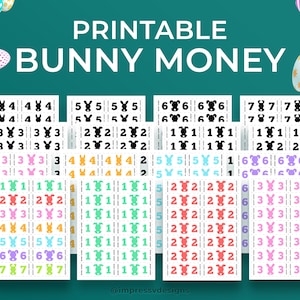Printable Easter Bunny Money to Fill Your Easter Eggs ⦁ 16 Pages, 7 ...