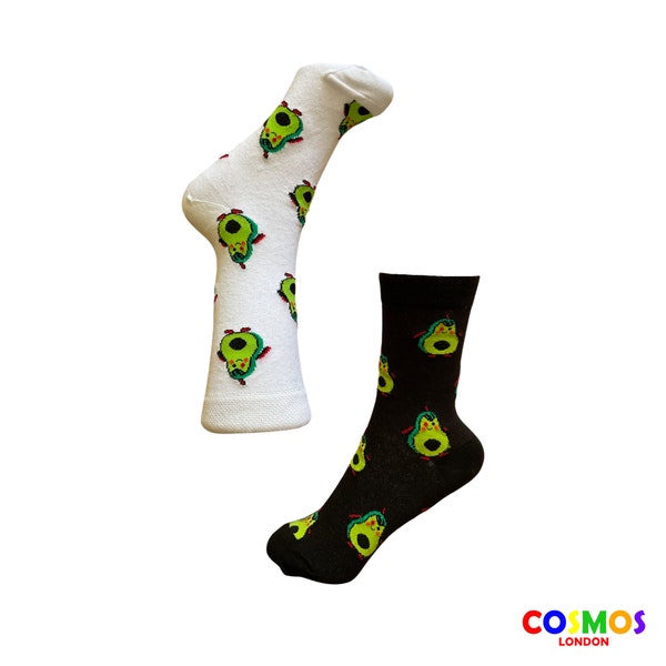 Avocado Print Ankle Socks | Food Socks | Women's Avocado Socks | Funny Socks | Personalized Gift | Avocado Patterned Ankle Socks for Her