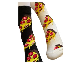 Pizza Socks for Men & Women – Funny Food Ankle Socks – Quirky Gift for Pizza Lovers – Personalized Cotton Socks – UK Seller –Happy Socks