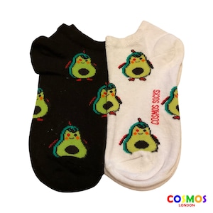 Avocado Print Trainer Socks | Avocado Lovers Gift | Avocado Patterned Trainer Socks | Cute Fun Socks | Novelty Socks | Women&#39;s Avocado Socks