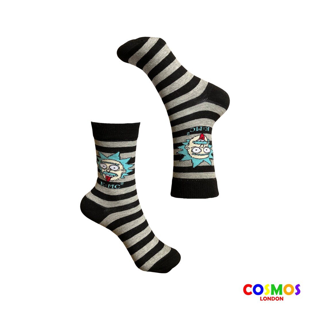 Rick Einstein Print Ankle Socks for Him, Mens Rick and Morty Socks, Fun