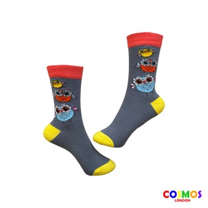 Owl Print Ankle Socks | Happy Socks | Fun Novelty Socks |Personalized Socks| Animal Socks | Owl Patterned Socks for Unisex | Colourful Socks