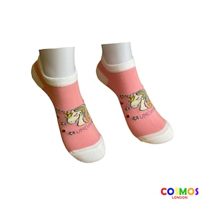 Unicorn Trainer Socks | Unicorn Print Socks for Her | Women&#39;s Unicorn Socks | Unicorn Patterned Socks | Fun Novelty Socks | Socks Gift