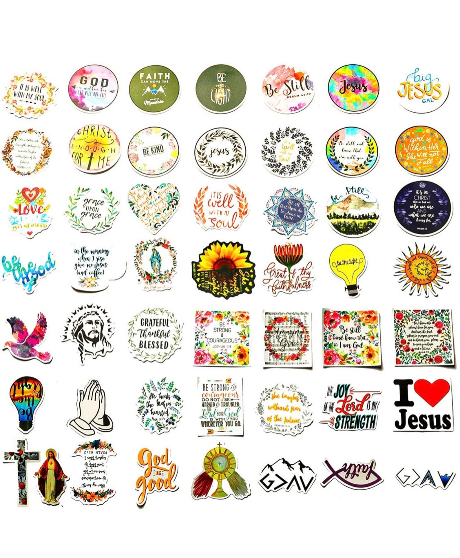Jesus Christian Stickers 10pcs Faith Cross Religious Bible | Etsy