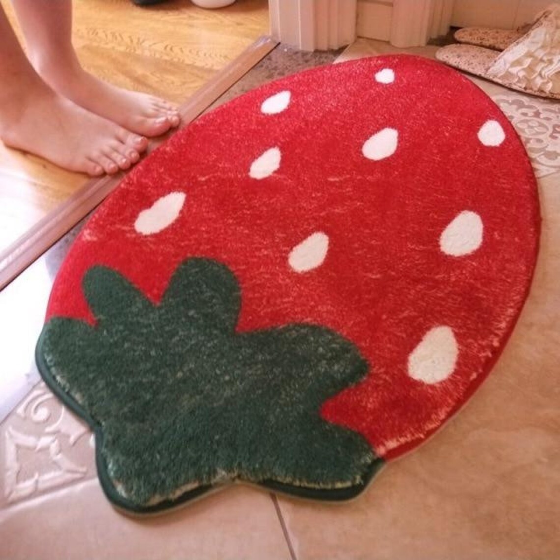 Cute Strawberry Doormat Children's Room Floor Mats Soft Etsy UK
