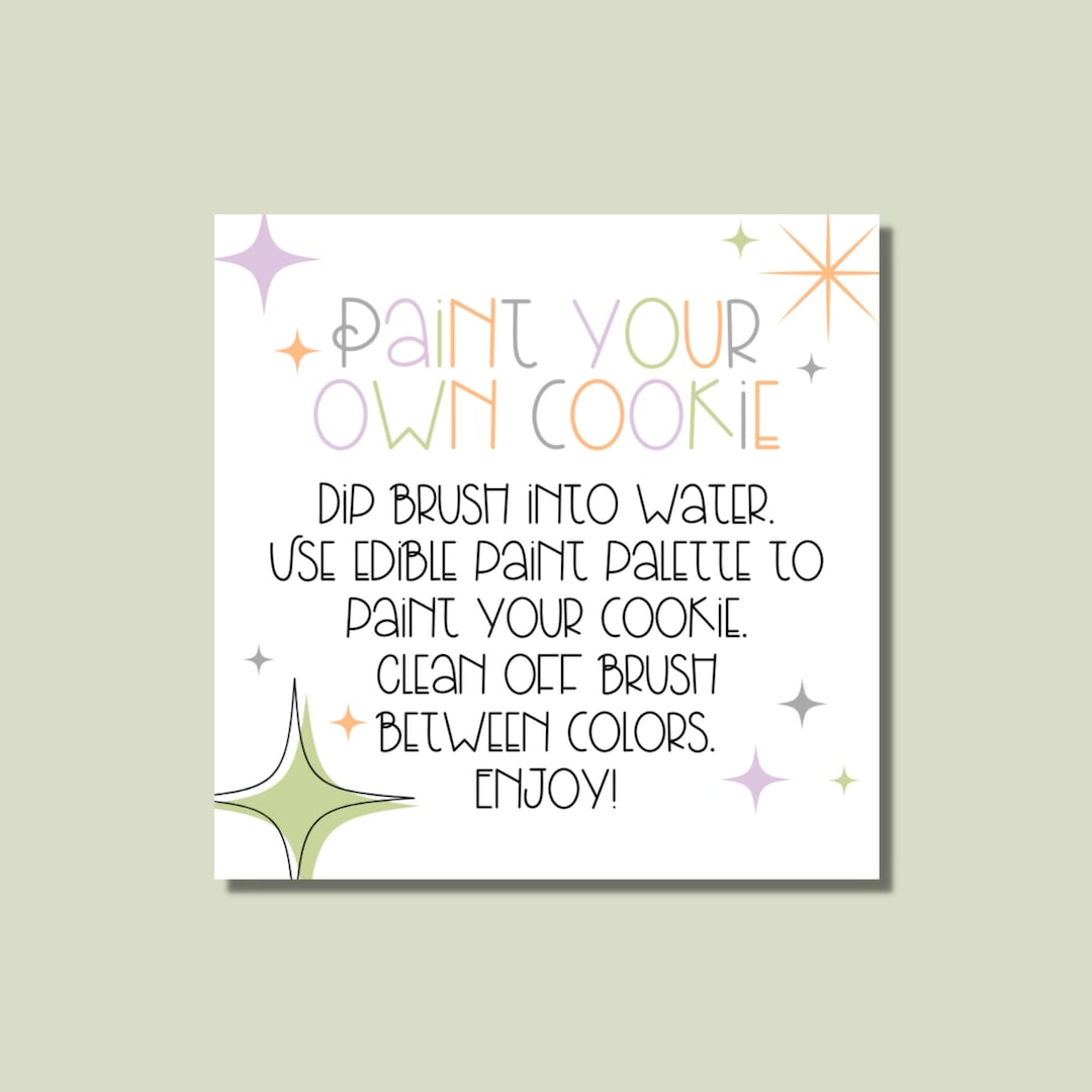 Printable Paint Your Own Cookie Instructions Halloween PYO Etsy Printable Paint Your Own Cookie Instructions Halloween PYO Etsy