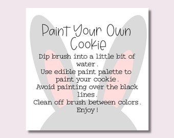 Printable Paint Your Own Cookie Instructions Easter Paint Etsy Printable Paint Your Own Cookie Instructions Easter Paint Etsy