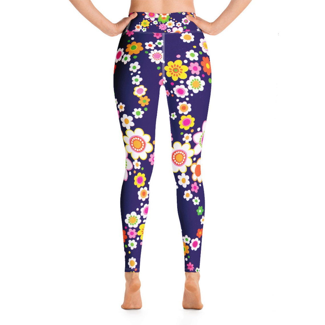 WOMEN YOGA LEGGINGS Retro Floral Printed Yoga Pants Flower Etsy