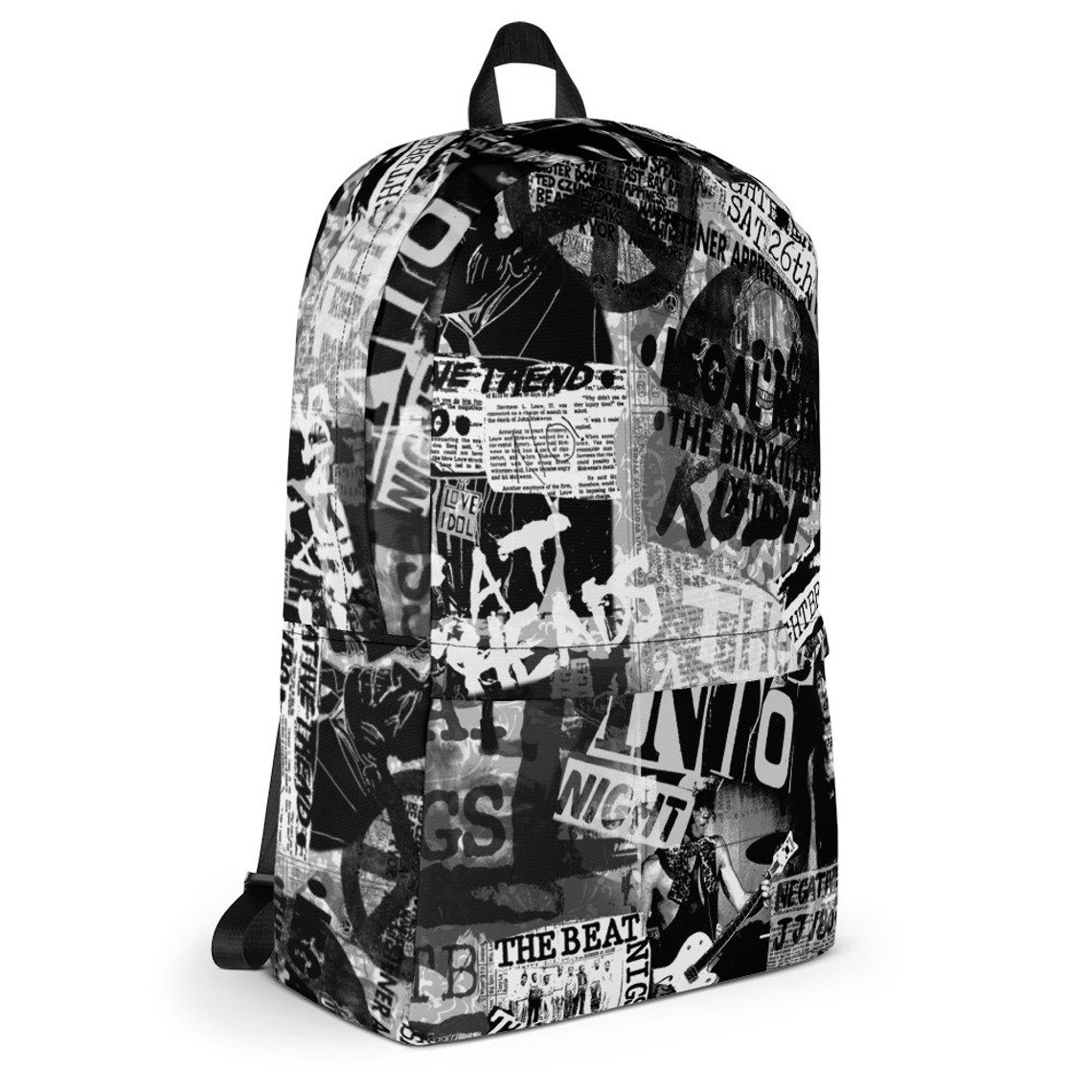 Backpack Punk Rock Print Artist backpack Rocker Vibe. For Etsy