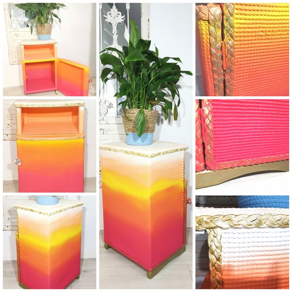 Rattan Bedside Table Etsy UK