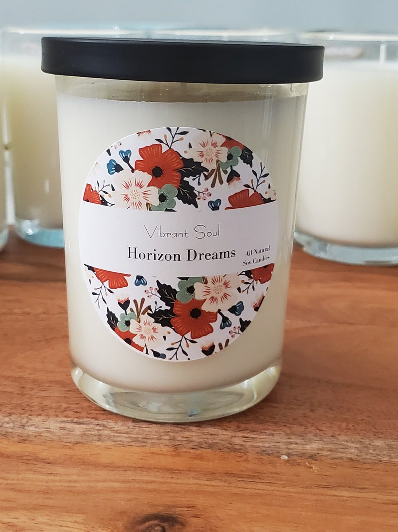 Lemongrass Horizon Dreams by vibrantsoul 8oz natural soy candle