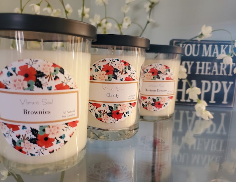 Lemongrass Horizon Dreams by vibrantsoul 8oz natural soy candle