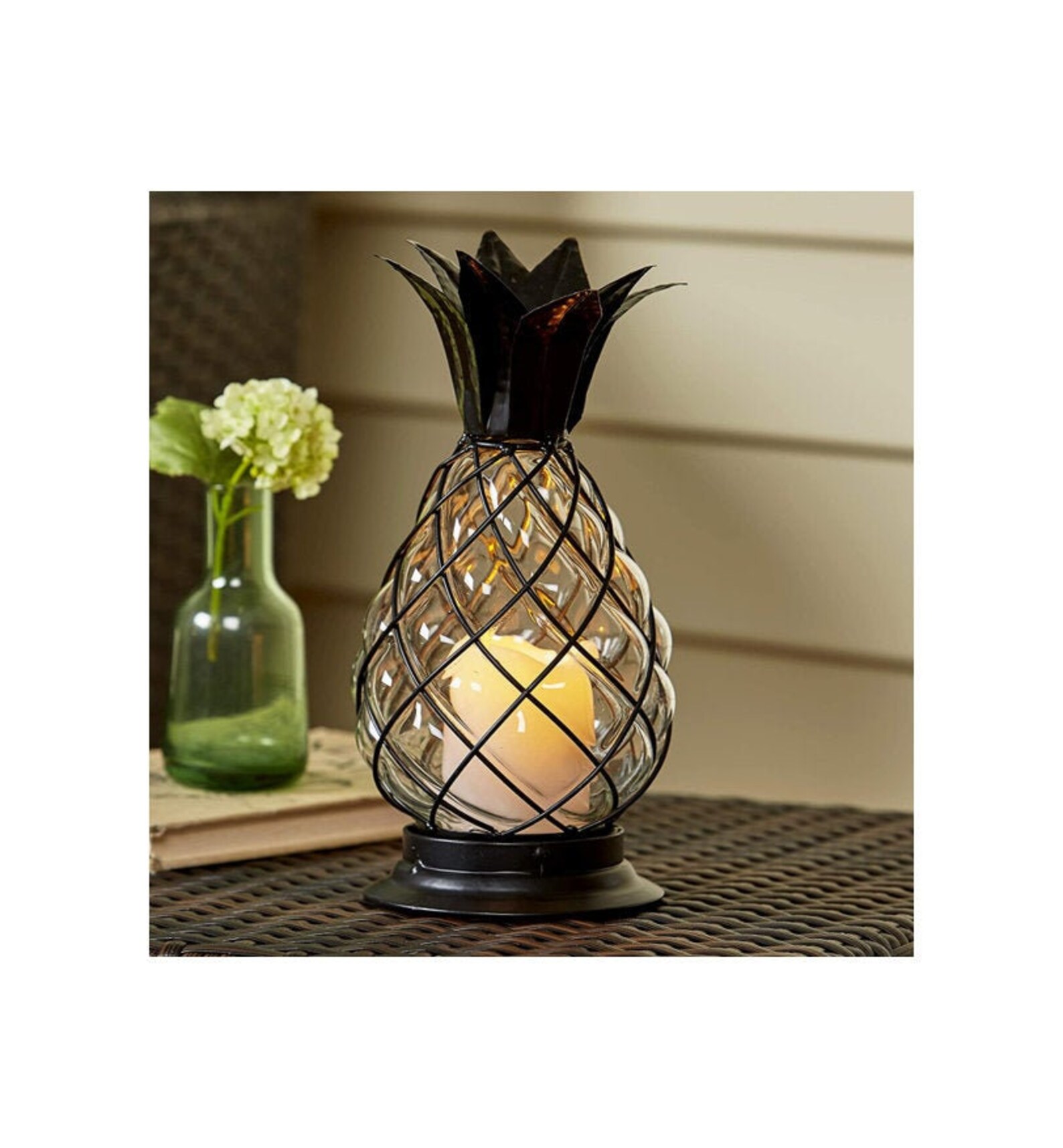Pineapple Hurricane Lantern Battery Operated LED Candle with Etsy