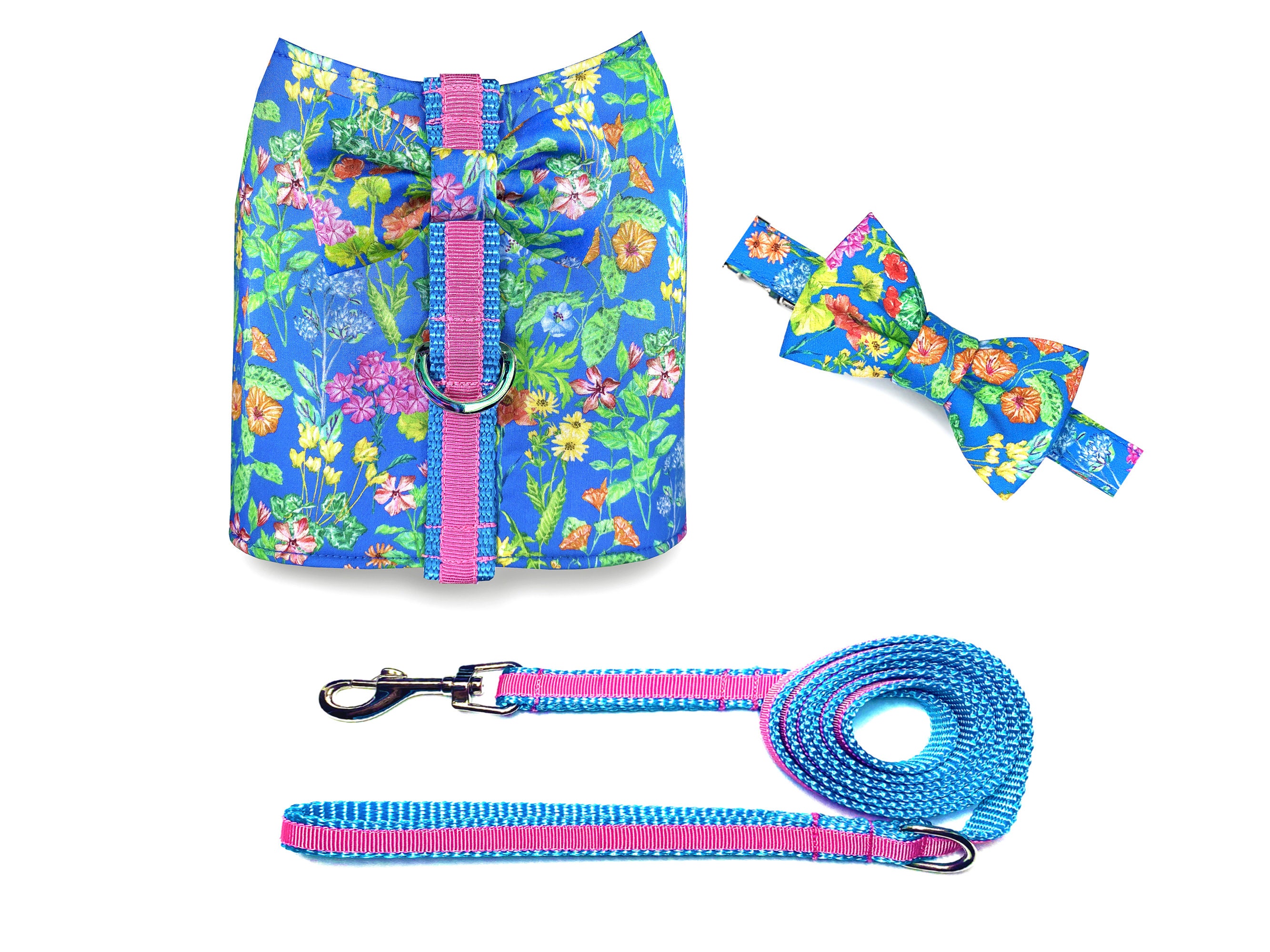 Blue Multicolor Dog Bow Collar. Detachable and Interchangeable Etsy UK