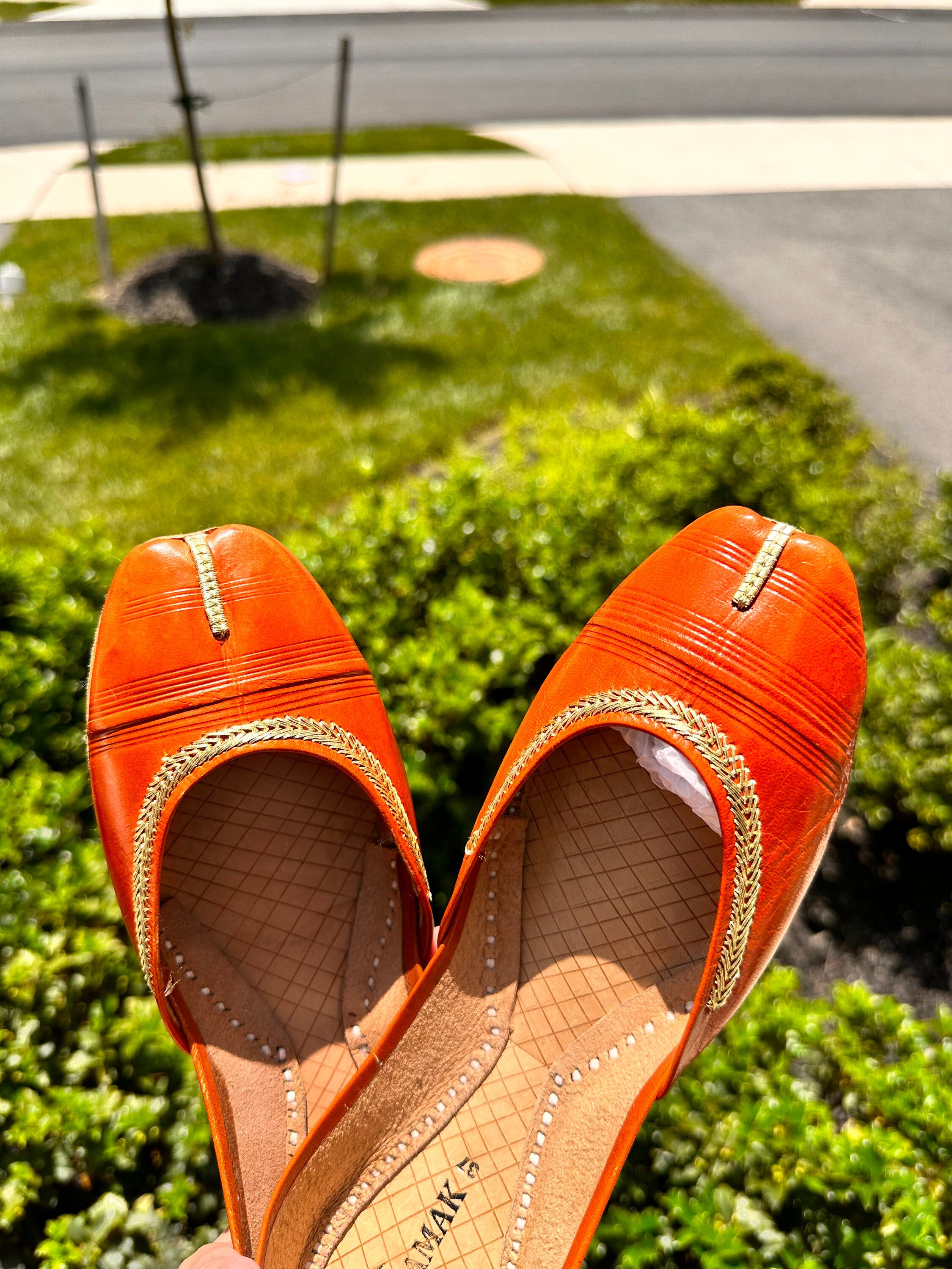 Khussa Simple Leather Tan Browish Tilla Jooti Jutti Majori Wedding Party. Eid Diwali Pakistani Indian Ethnic Cushioned Sole Etsy