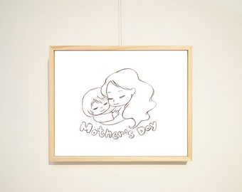 Gift for Mom, gift idea for mom, personalized art for mom, Mother's day gift, Mothers Day Printable Coloring, Print and Color, Coloring Page