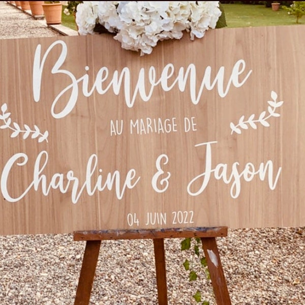 Stickers panneau de Bienvenue mariage
