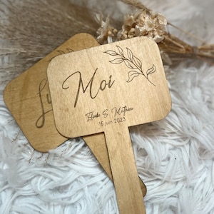 Wooden sign wedding game Him/She/Me