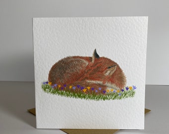 Fox Sleeping Greeting Card