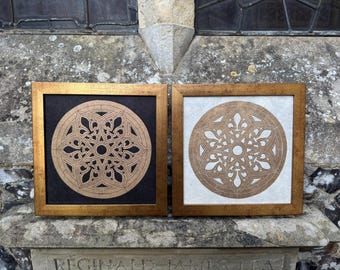 Gothic Window Lino Print (Black or Neutral Paper) 8x8 Inches