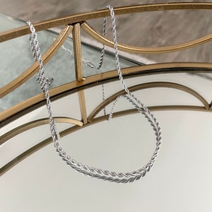 Silver Rope Chain Necklace, Stainless Steel, Minimalistic Necklace / 2mm /  Waterproof, Hypoallergenic, Non Tarnish