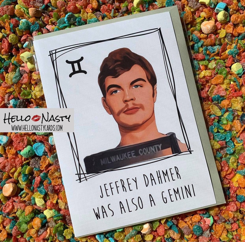 Jeffrey Dahmer // Gemini // Serial Killer // Birthday Card Etsy