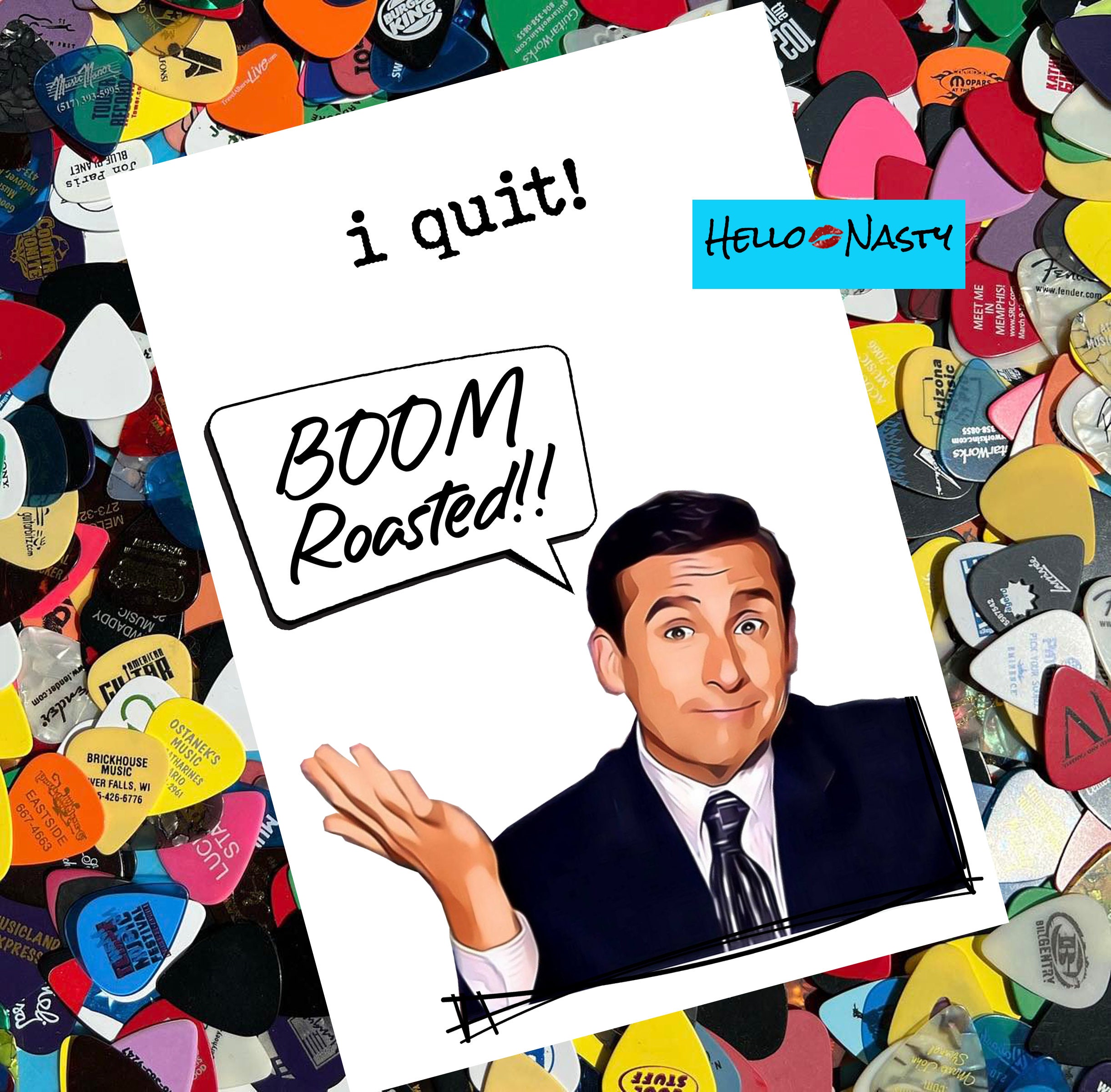 Greeting Card // I Quit, BOOM ROASTED // the Office // Michael Scott Etsy