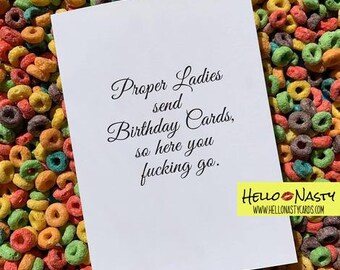 Birthday Card // Proper Ladies Send Birthday // Humor // Besties