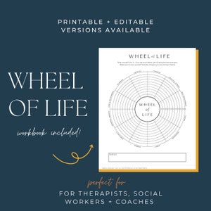 Wheel of Life PDF Printable Wheel of Life Template Self growth Workbook