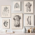 Human Anatomy Artwork | Medical Wall Pictures | Muscle Skeleton Vintage Posters | Canvas Art Prints | Education Paintings | Wall Decor