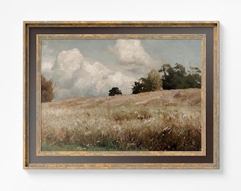 Vintage landschap muurkunst set neutraal natuur schilderij boerderij woondecoratie