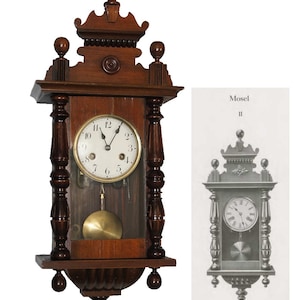 Antike Junghans Wanduhr 19 Jahrhundert Deutsche Regler Uhr E. Beyer Bischwiller Alsace Provenance Uhr mit Pendel und Schlüssel