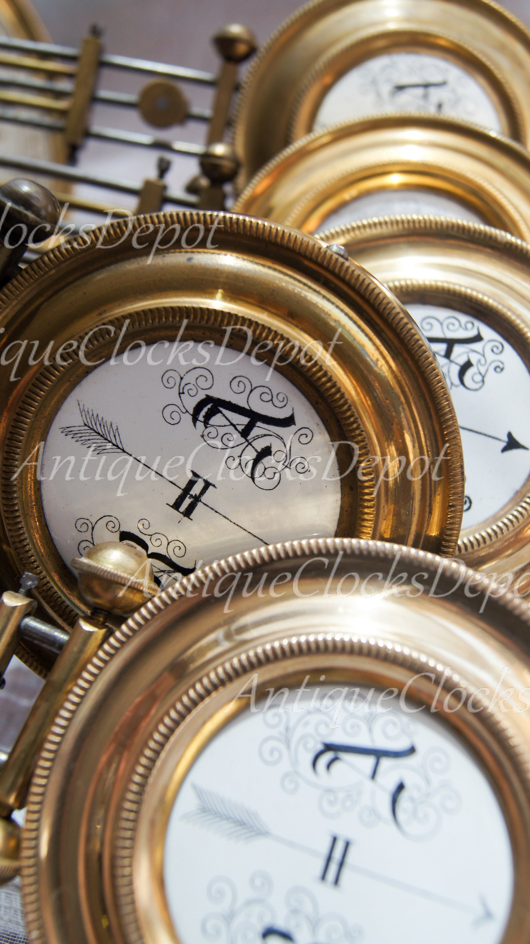 Antique Clock pendulum image Solid Brass Decorative Banner Design Graphics Website Background - Instant Digital Download One Photo only!