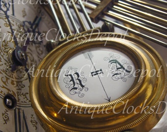Antique Clock pendulum image Solid Brass Decorative Banner Design Graphics Website Background - Instant Digital Download One Photo only!