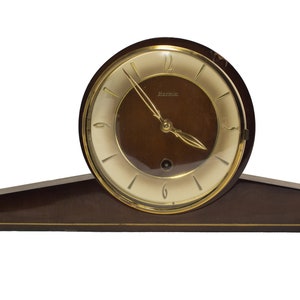 German windup mantle table clock Vintage wooden buffet cabinet clock by Franz Hermle & Sons. Buy a clock of your year of birth! 1971