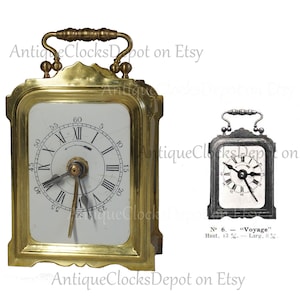 19th Century French Antique Brass Alarm Carriage Clock by JAPY FRÈRES
