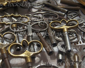 Photo Steel bronze clock keys Lots of old rusty keys Banner Close-up - Instant Digital Download One photo only!