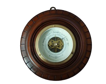 Late 19th Century Freemasonry Genuine Antique Masonic Barometer, Carved Wood