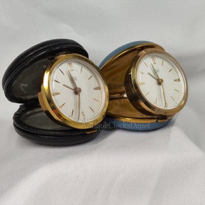 1960’s Frehch Folding Alarm Clocks Wind-up alarm clock, mechanical movement - Set of 2