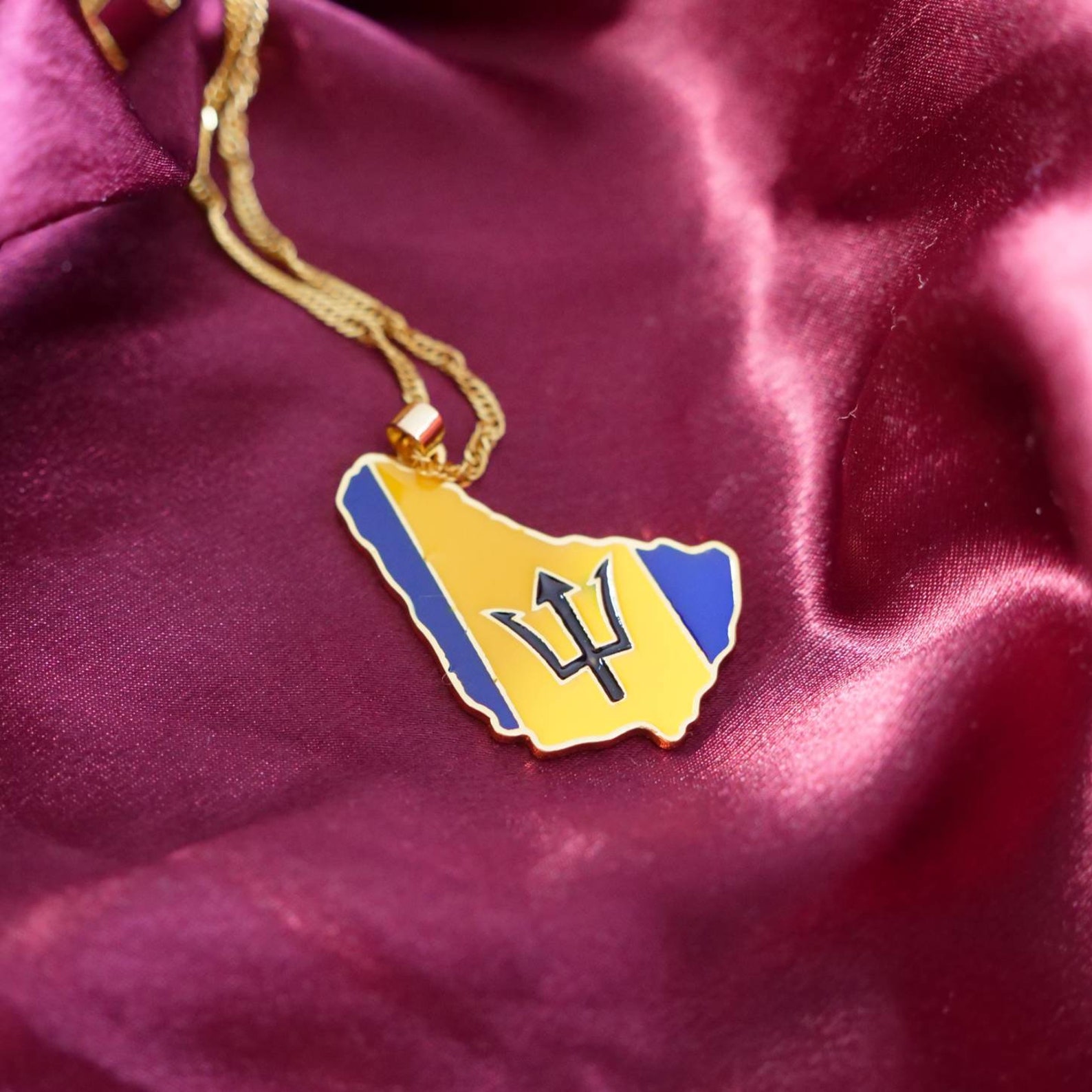 Barbados necklace 18K gold plated Etsy