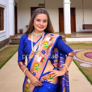 Soft Silk Paithani Saree: Meenakari Lotus Pallu, Zari Weaving