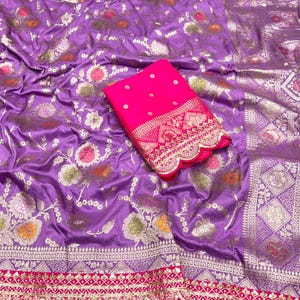 Heavy Elegent Dola Silk Saree,Embroidered Lace Saree,Bollywood Style Wedding Saree,Designer Floral Saree