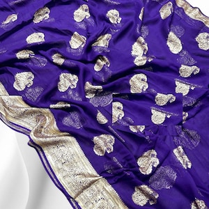Viscose Georgette Jacquard Border Saree