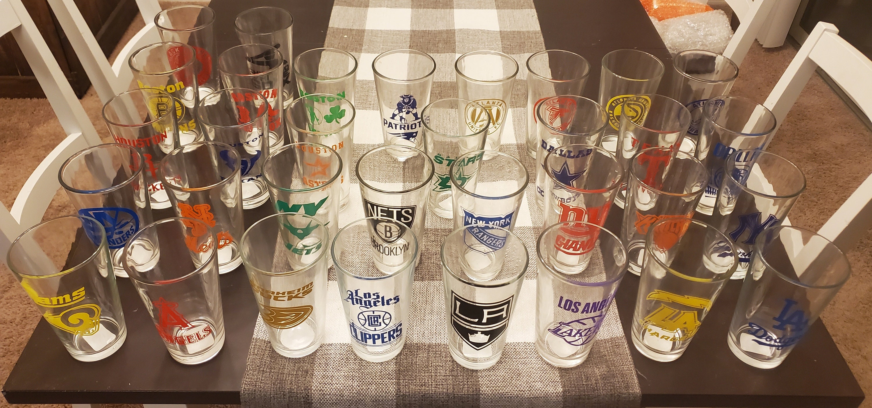 Custom Mix and Match Set of 4 Pint Glasses Sports Team Logos Etsy