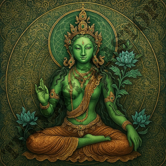 Green Tara Mandala Wall Art | Digital Download | Tibetan Buddhist